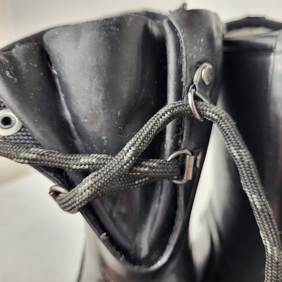 Bogs women urban farmer 2 eye lace top moisture wick black rain boot size 7 - Picture 8 of 16